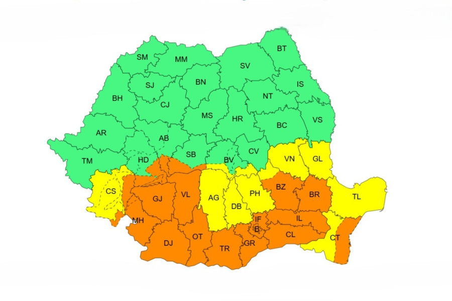 Ialomița, sub cod portocaliu de vânt puternic începând din 2 octombrie