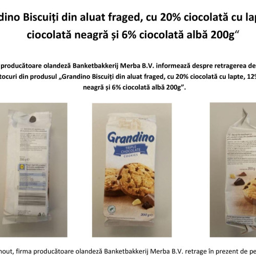 Lidl retrage produs de pe piață la cererea producătorului olandez Banketbakkerij Merba B.V. din motive de siguranță